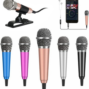 Portable Mini Microphone Portable 3.5mm Stereo Studio Microphone KTV Karaoke For Smartphone Laptop PC Desktop Handheld Audio Mic