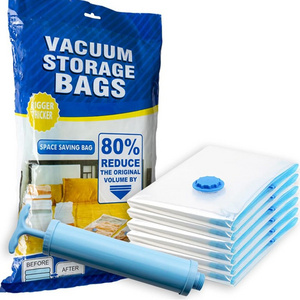 Vacuum Storage Bags Space Saver with Hand Pump Save 80% Space Organizer for Travel Clothes Packing Closet Home Organization