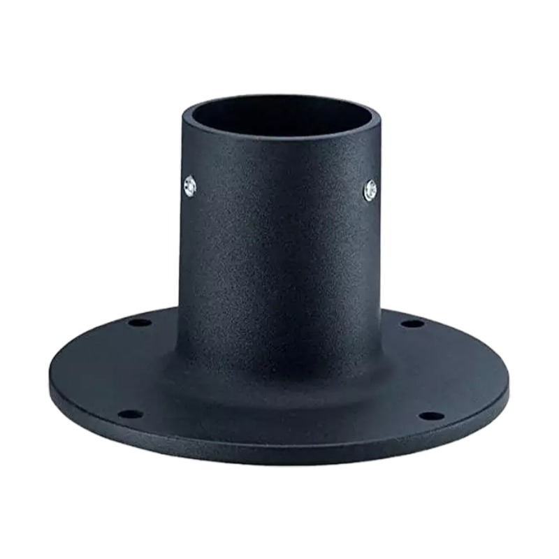 XC Black coated outdoor light post fixture pier mount pole base