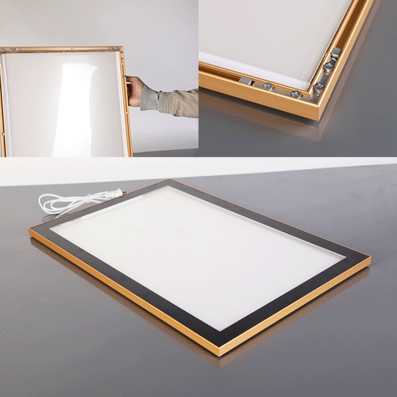 Ultra-thin A0 A1 A2 A3 A4 Button Photo frame Aluminum frame led inner light acrylic Led Poster Frame