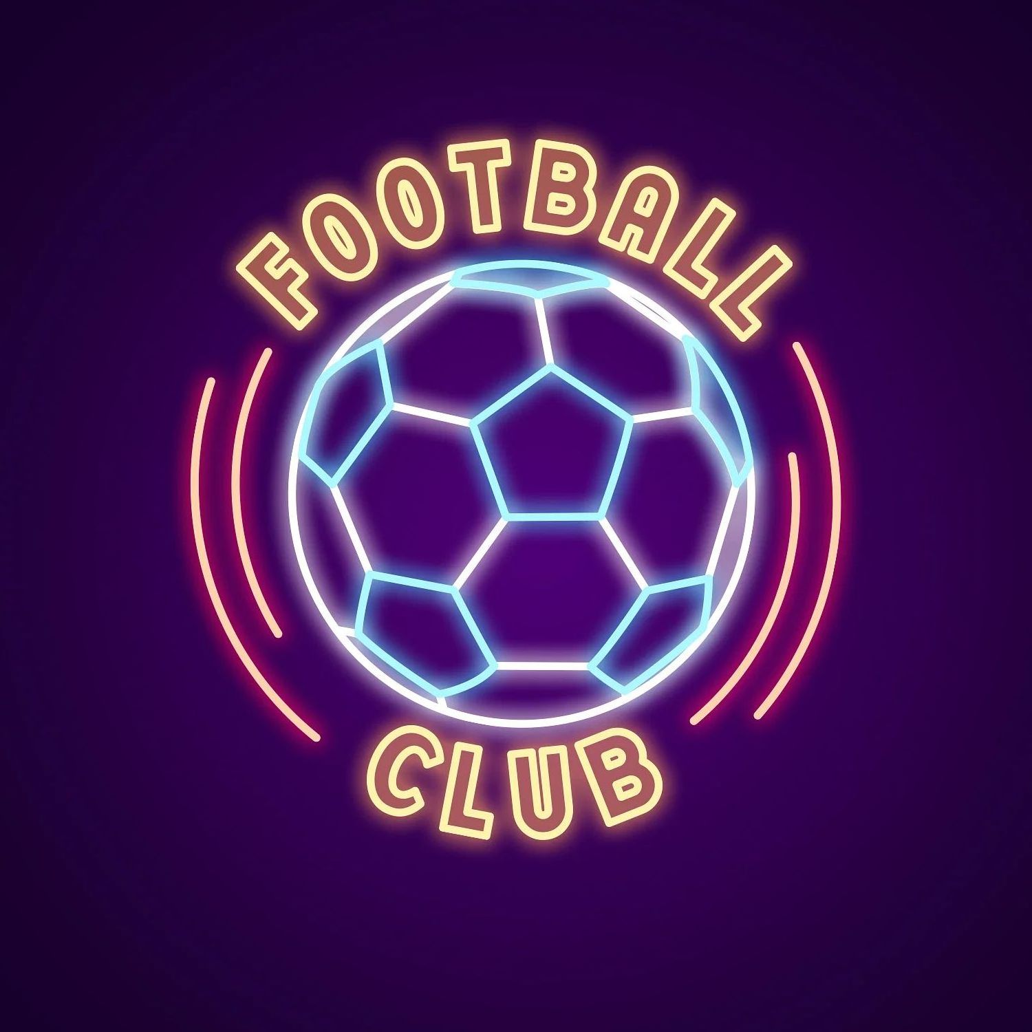 OEM ODM football stadium decoration 360 round store sign name led football neon light