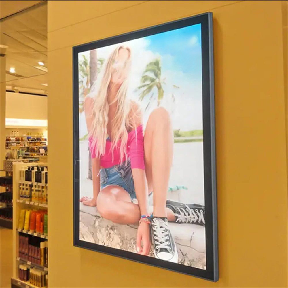 Factory direct led light emitting ultra-thin aluminum picture frame face care poster billboard light box