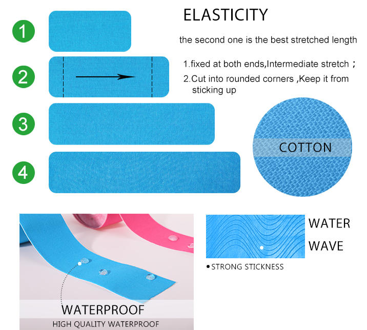 EONBON OEM Waterproof Cotton Elastic Sports Kinesiology Muscle Tape Cure Rock Kinesiology Tape from japan