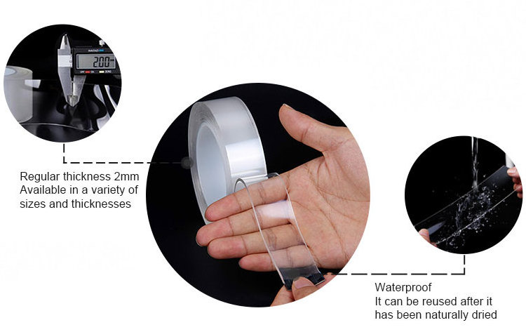 EONBON Strong Viscosity Removable Double Sided Nano Tape Strips Transparent Gel Tape, Nano Double Sided Tape