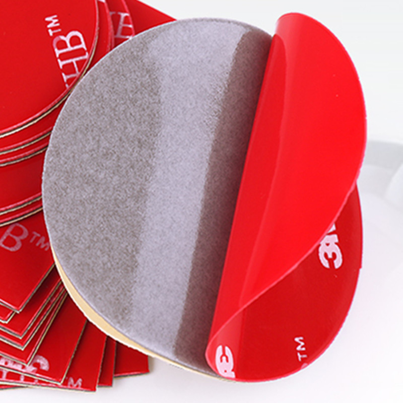 Custom 20/22/23 mm Circle Die Cut Gray Red Auto Car Tape Stickers Die Cut Double Sided Adhesive Circle Tape