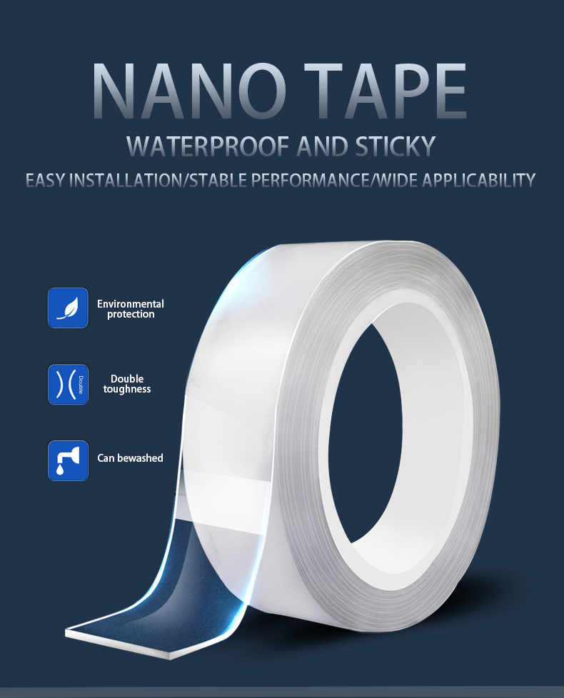 EONBON Strong Viscosity Removable Double Sided Nano Tape Strips Transparent Gel Tape, Nano Double Sided Tape