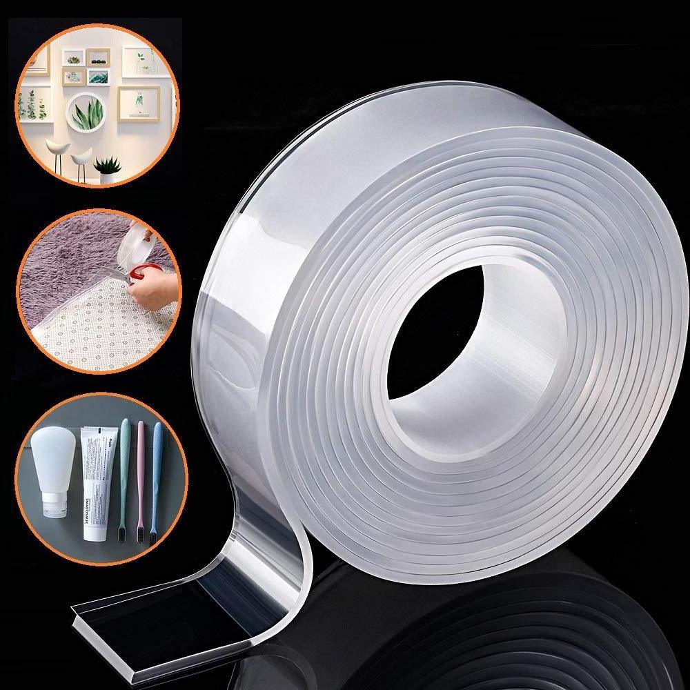 EONBON Transparent Grip Traceless Carpet Adhesive Tape For Wall Photo Nano Tape Double Sided Tape Transparent In Roll