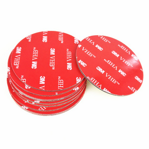 Custom 20/22/23 mm Circle Die Cut Gray Red Auto Car Tape Stickers Die Cut Double Sided Adhesive Circle Tape