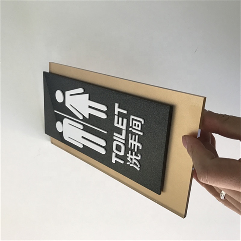 Wayfinding Commerical Metal Plate Bathroom Toilet Sign For Shopping Store Retail Shop