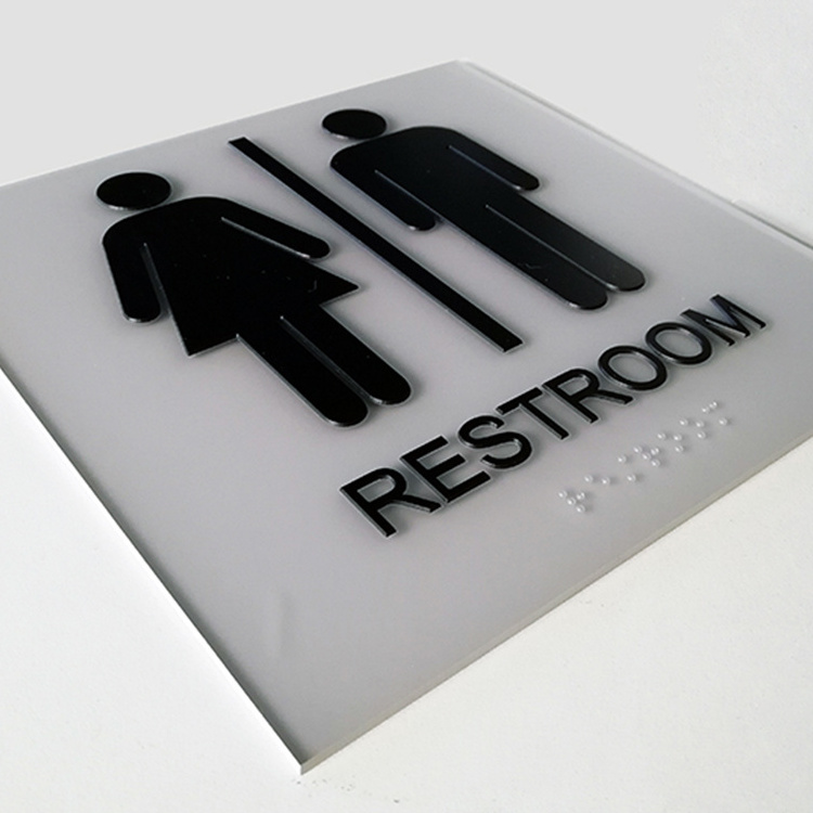 China Custom Decorative Non-illuminated Office Door Plates/Braille Toilet Signs