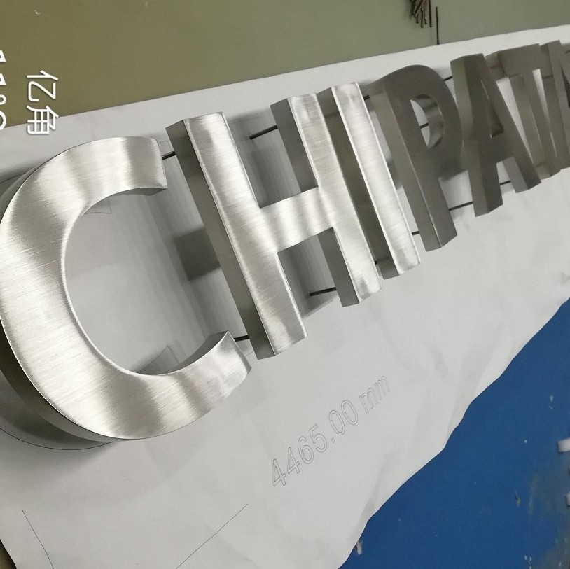 custom stainless steel fabricated logo metal channel letter metal mirror sign letter for business