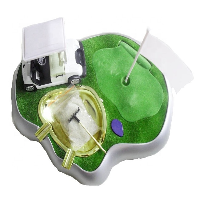 Promotional Desktop golf gift set smoking lighter ashtray