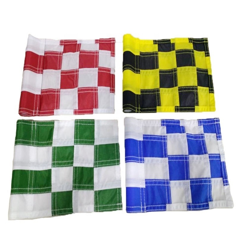 Embroidery Lattice Banner Custom Logo Nylon 600D Golf Hole Flags