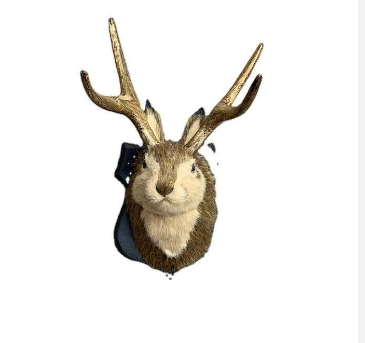 Easter Rabbit Kids Mini Jackalope Stiff Unstuffed Plastic Antlers Plush Bunny with Red Eyes Cute Style for Holiday Decorations