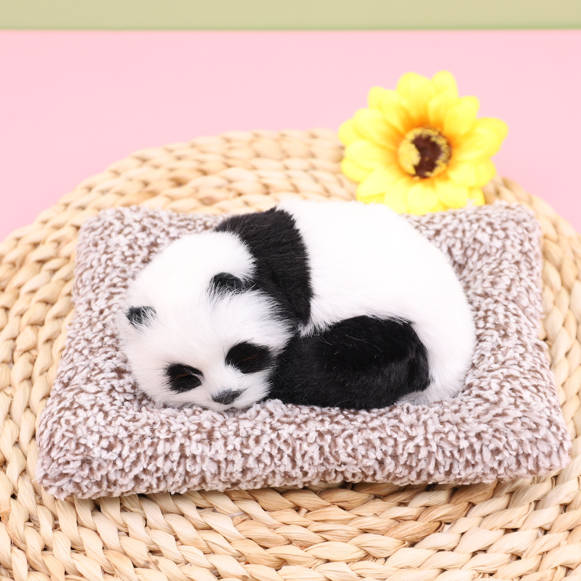 Small Furreal Plush Cat Lifelike Fluffy Kitten Cute Sleeping Simulation Animal with Soft Bamboo Charcoal Blanket