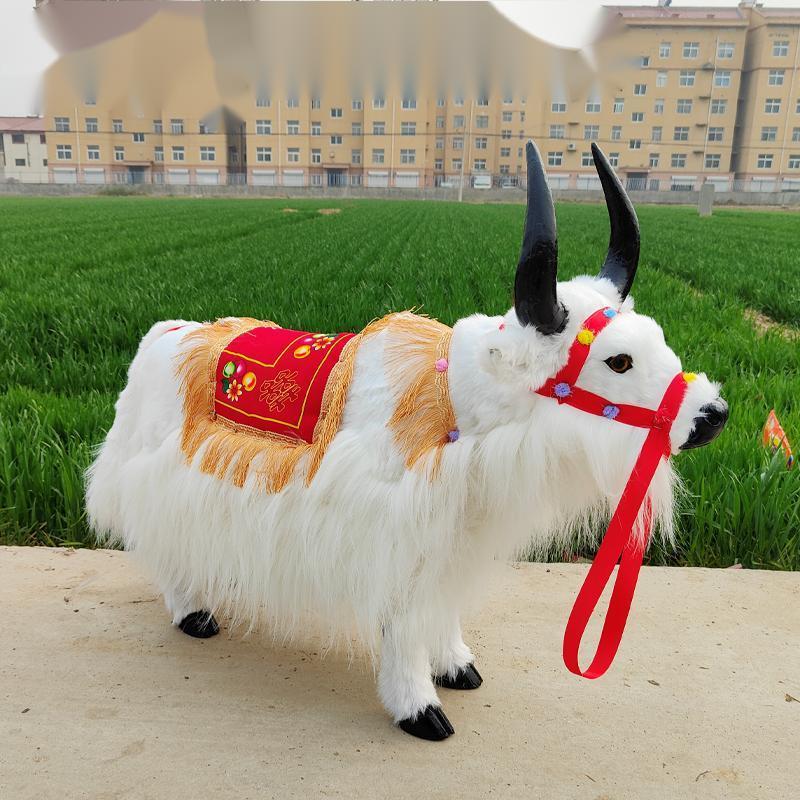 Simulated Yak Statue  Large-Scale Ornaments Shopping Mall Window Display Props Handicraft Fur Animal Simulation Yak