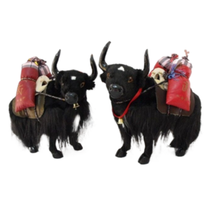 Tibetan Characteristics Black Yak Model Stuffed Animals For Family Office Restaurant Hotel Indoor Window Desktop Decorations