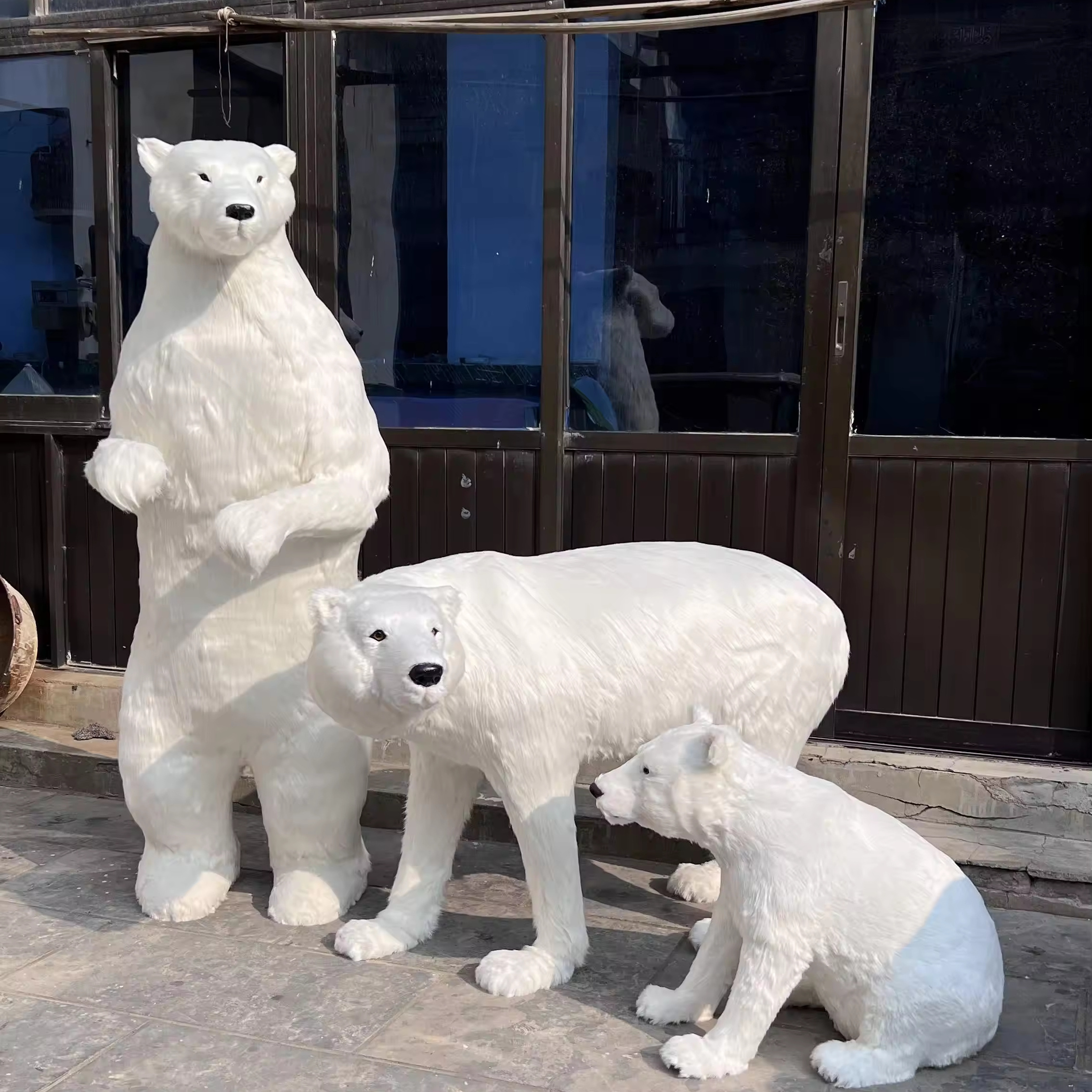 Large Outdoor Christmas Decorations 2024 White Christmas Polar Bear sets Custom luxury Home Decoration Supplies