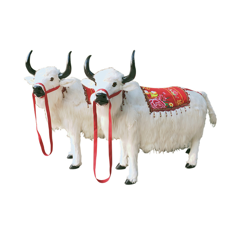 Simulated Yak Statue  Large-Scale Ornaments Shopping Mall Window Display Props Handicraft Fur Animal Simulation Yak