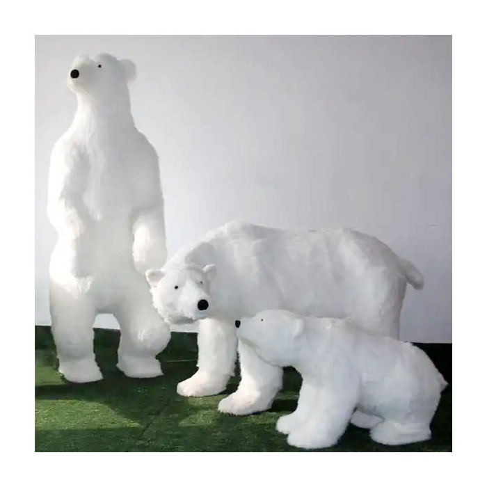 Custom Plush Bear Toy White Christmas Decoration For Home Decor Holiday Festival Life Size Polar Bear For Christmas