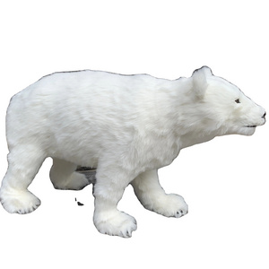 Winter Big Size Artificial Crafts Factory Sale Cartoon Animal Modern Statue Polar Bear Christmas Park Ornaments For Sale