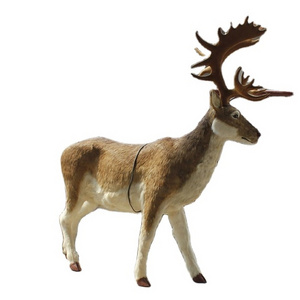 Xmas Handmade Life Size Fur Reindeer Ornaments Toy Animals Large Outdoor Plastic Standing Reindeer Christmas Decorations