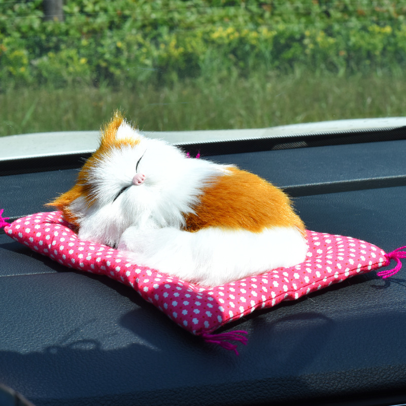 Creative breathing Car Ornament Bamboo Charcoal Dog Nap Cat Deodorizing Bamboo Charcoal Bag Cute Sleeping Cat Kitten Puppy Model