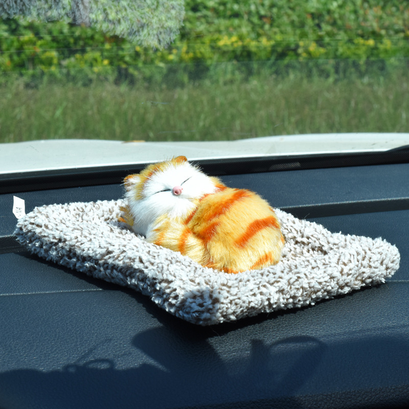 Creative breathing Car Ornament Bamboo Charcoal Dog Nap Cat Deodorizing Bamboo Charcoal Bag Cute Sleeping Cat Kitten Puppy Model