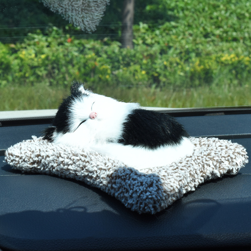 Creative breathing Car Ornament Bamboo Charcoal Dog Nap Cat Deodorizing Bamboo Charcoal Bag Cute Sleeping Cat Kitten Puppy Model