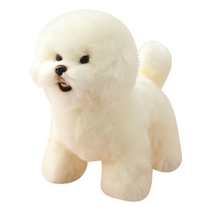 Simulation Bichon Frise Plush Dog Doll Cute Little White Dog  Home Ornament Christmas Decoration  Doll Plush Stuffed Bichon Dog