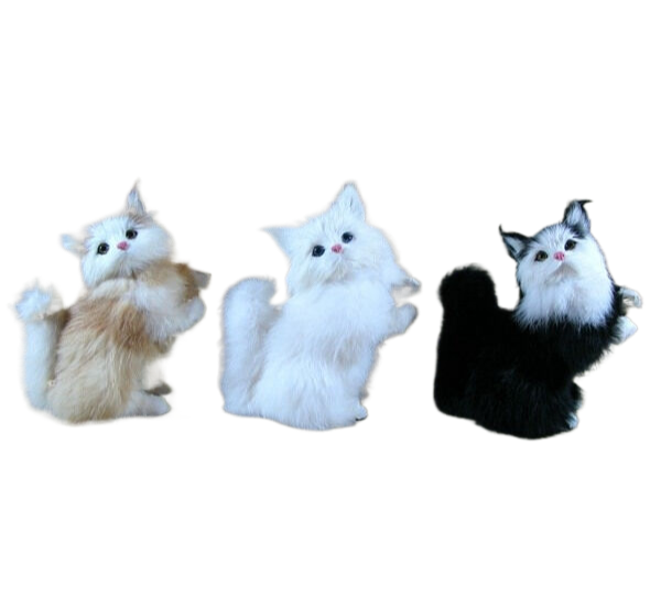 Unique Christmas Gifts For Kids Simulated Cute Small Cat Model Handmade Stuffed Animals For Christmas Home Desktop Decoration