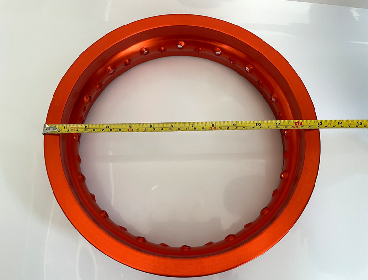 2.50 x 12 Inch Customized Color Orange 32 Holes 36 Spokes Wheel Scooter Motorcycle Aluminum Alloy Rims