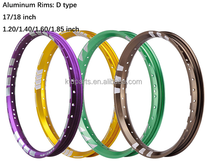 Motorcycle Wheel Rims D Type Chrome Polished Steel Aluminum Alloy 10 12 14 16 17 18 19 21 23 Inches Customized Anodizing Colors