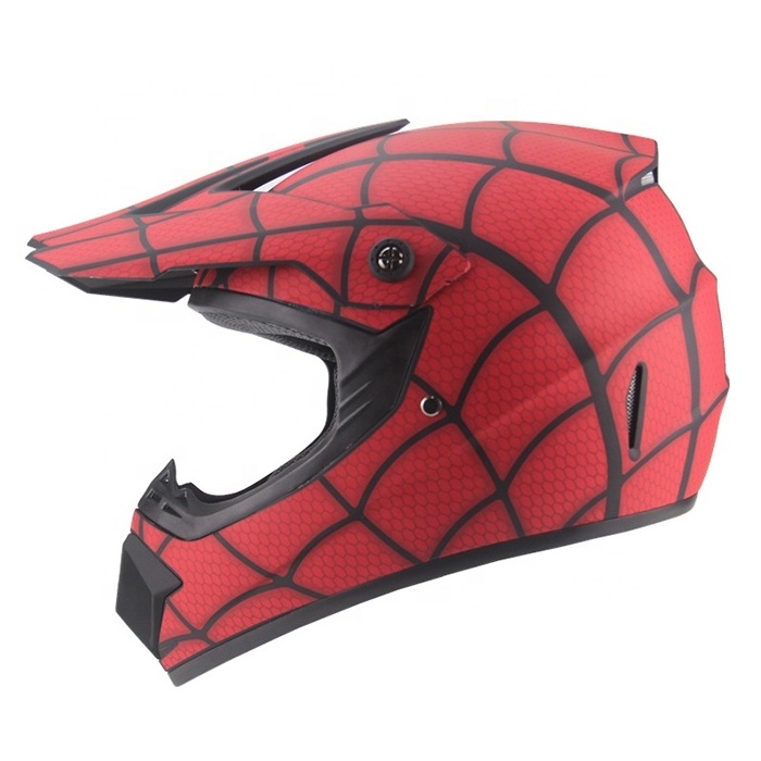 Hot Selling Full Face Spiderman Decals Adult Motorbike Motorcycle ATV Helmets