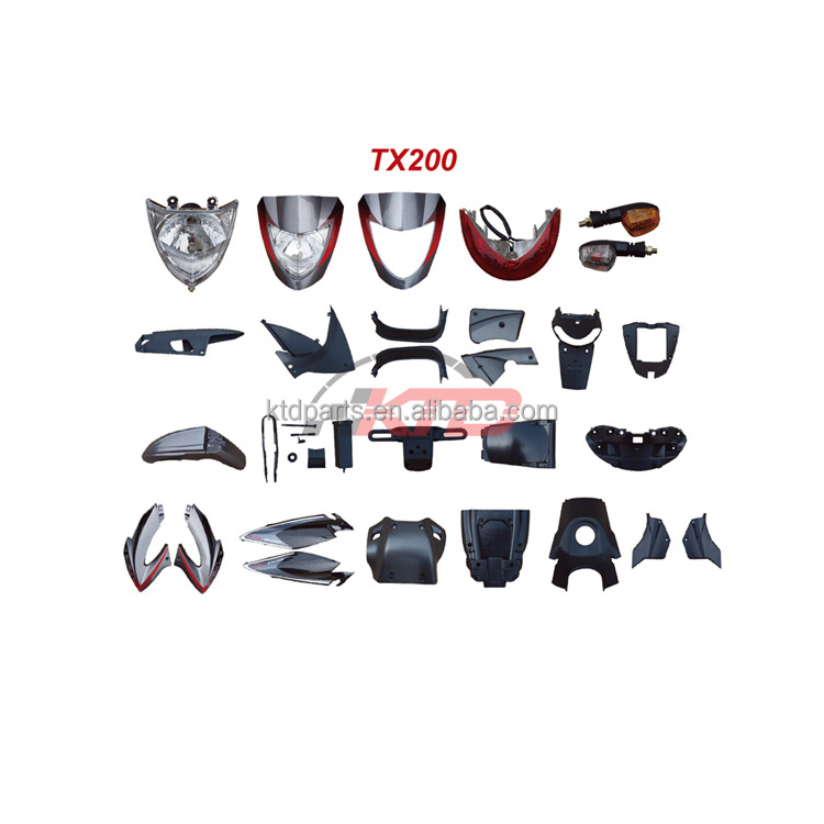 Motorcycle Complete Fairings Repair Kit Body Cowl Spare Parts TX200 Full Plastic Parts