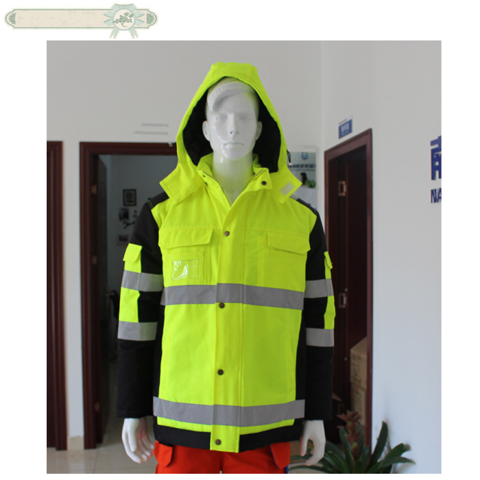 Red jacket workwear hi-vis reflective/safety warm flight jacket