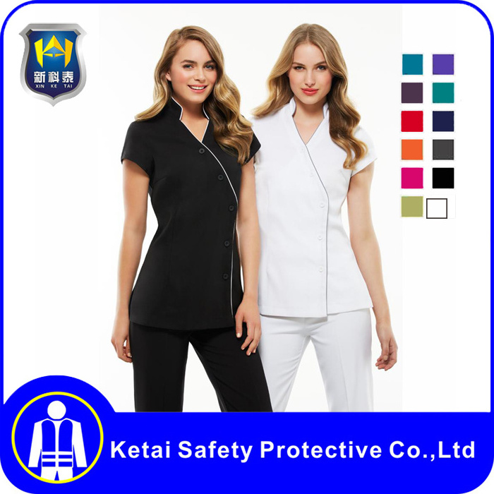 Manager Formal Wear Crew Neck Shirt Blouse Beauty Salon Uniform