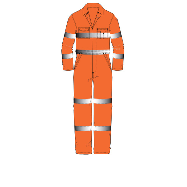 Orange Workers Overall Uniform with Reflective Tape for Mining