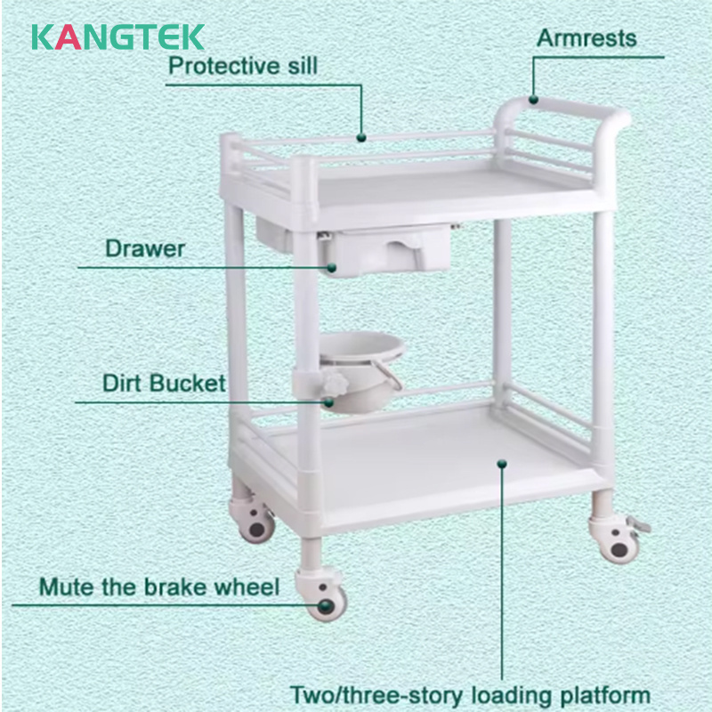 Hospital Nurse Medicine Treatment Plastic Trolley Abs drawers drugs trolle Hospital Trolley