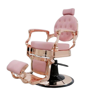 Professional Barber Chairs Suppliers Retro Hair Salon Hydraulic Tilt Back Hairdressing Pink Blue Green Barber Chairs