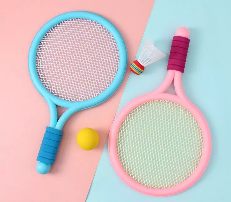 Kids Badminton and Tennis Racquet Set. Paddle Tennis Rackets with Ball and Shuttlecock.Beach, Pool, Park, Outdoor Kid Games