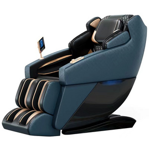 Luxury SL Track Shiatsu Black Massage Chair Foot Spa Full Body Massage Seat Zero Gravity Space Capsule Massage Chair