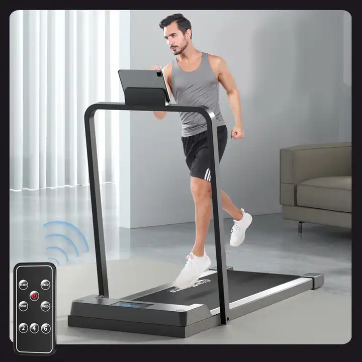 Folding Portable Running Track Pad Mini Treadmill Machine Running Grey Electric Treadmills For Home