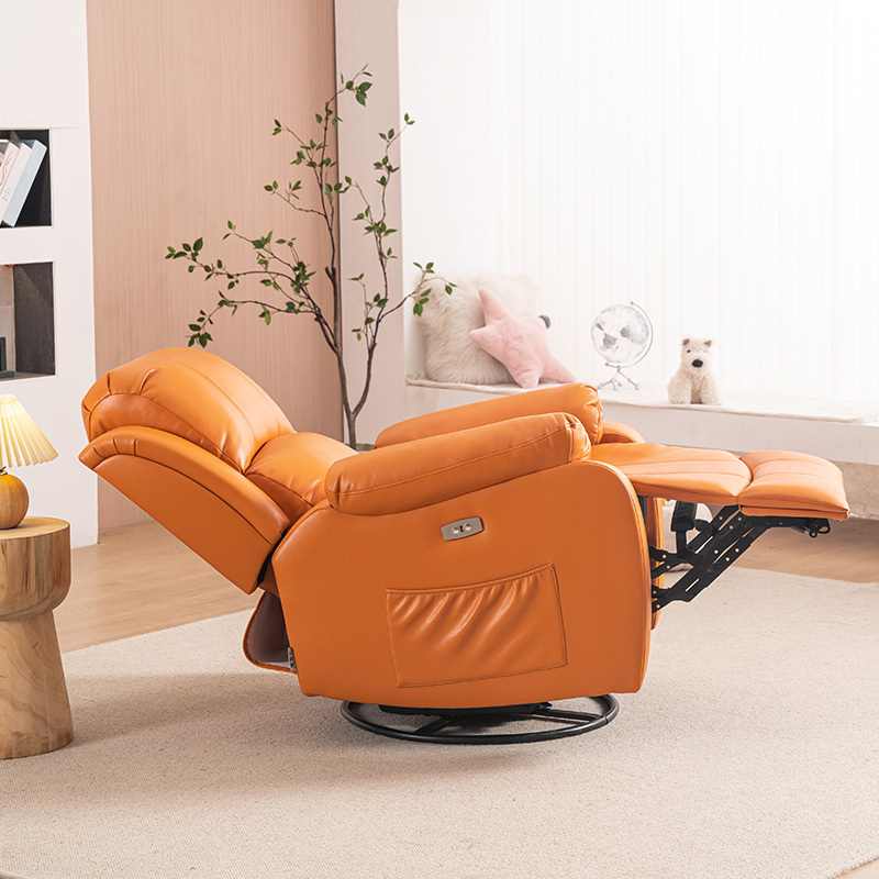 Modern European Style Living Room Electric Single Lounge Leisure Leather TV Massage Elderly Rocking Swivel Recliner Sofa Chair