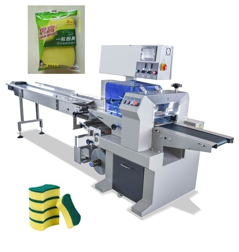 Automatic Packing Machine for Blanket Chocolate Gloves Scouring Pad Plastic Bag With Hanging Hole