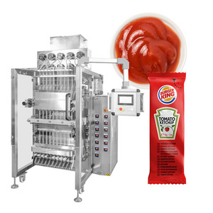 Fully automatic 4 6 8 lane liquid ketchup tomato sauce packaging machine