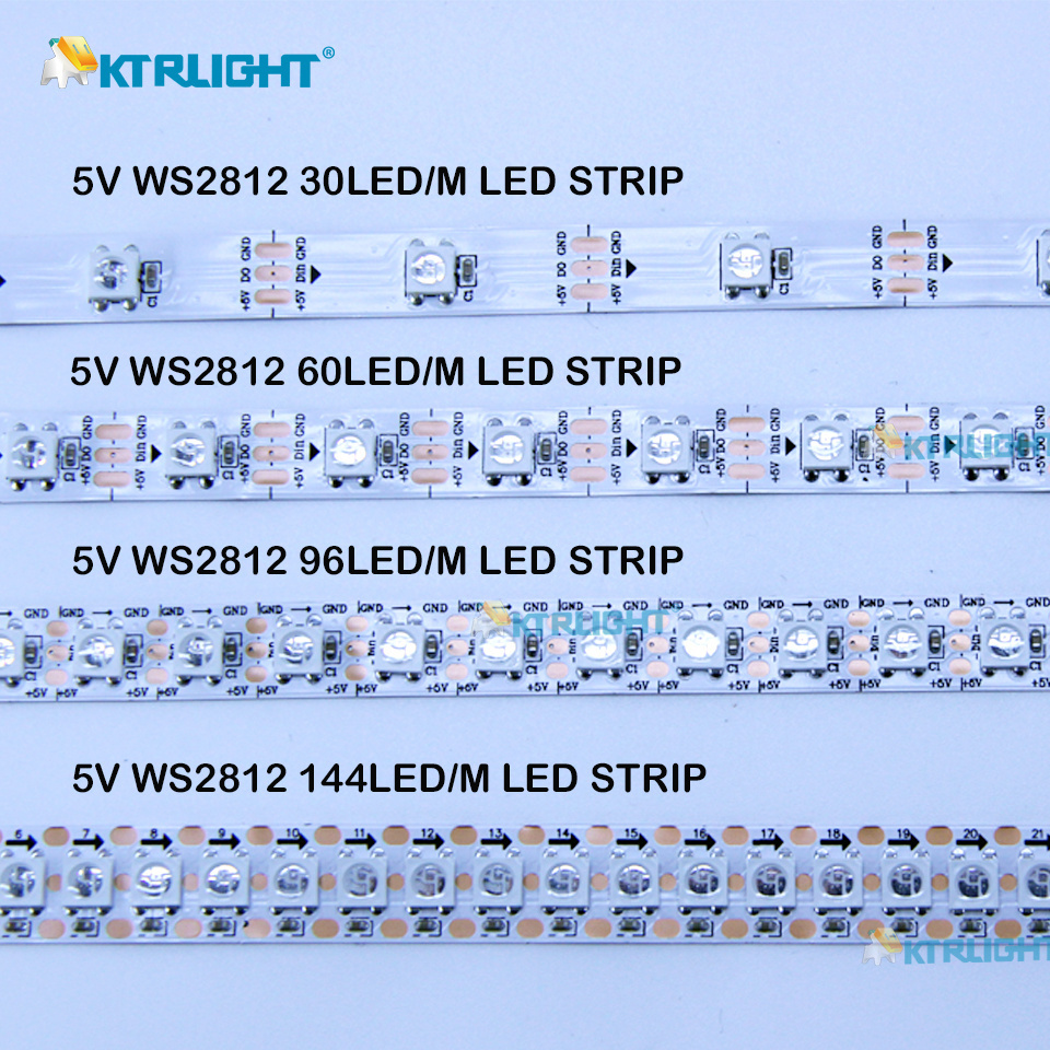 Ktrlight 5050 WS2812B LED Strip Light Dream Color Pixel Addressable RGBIC Strip RGB TV Light Bar Controller For LED Strip Kit