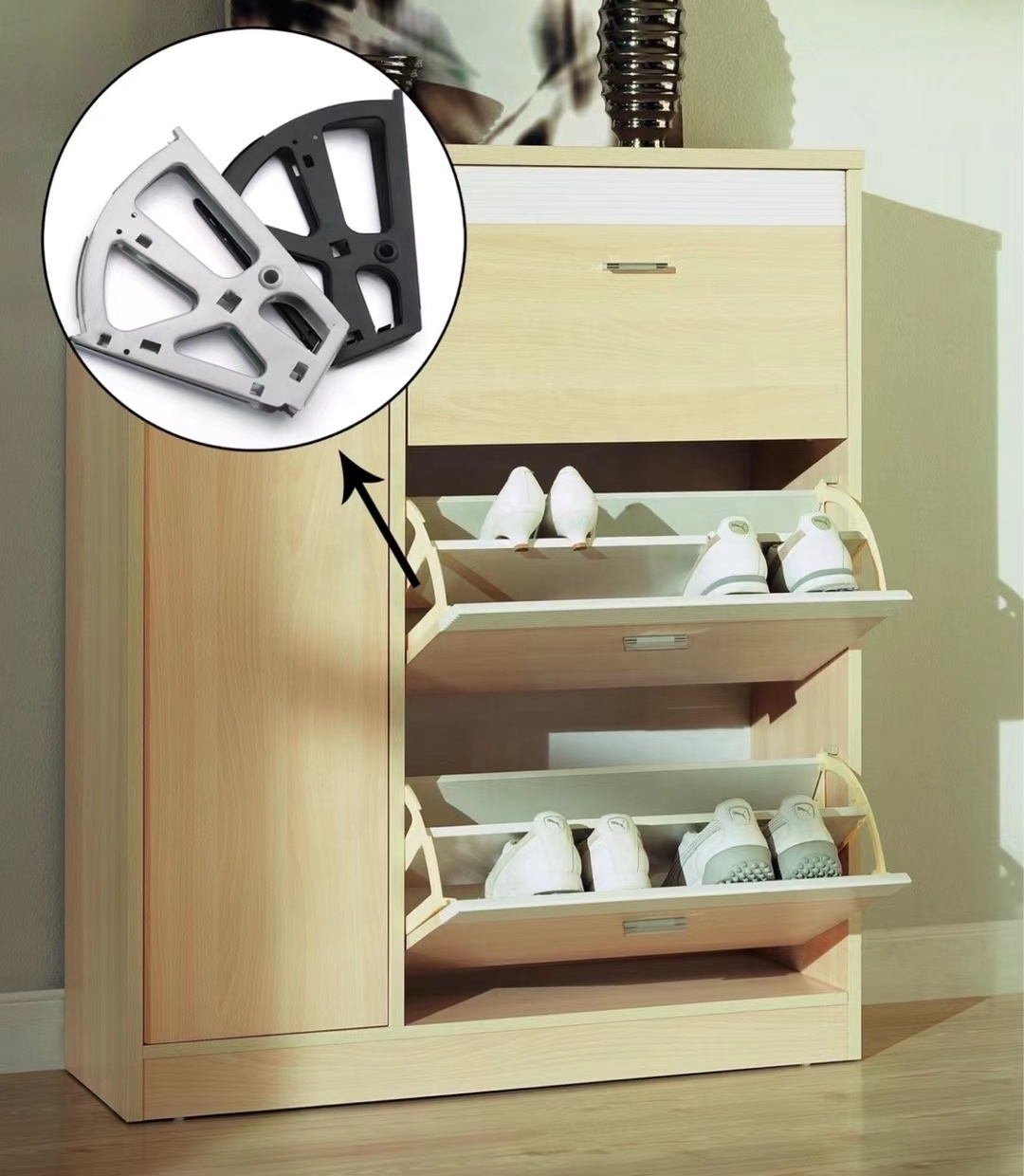 Living Room Cabinets Shoes Stand Home Shelf Metal Folding Hinge Double Layer Shoe Rack Cabinets Furniture Fittings