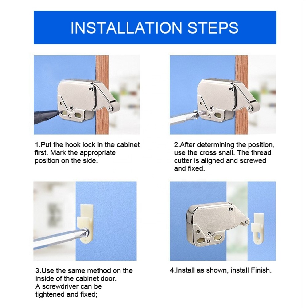 Cabinet Hardware Door Catches Furniture Locks Auto Door Closer Magnetic Push Latch Drawer Damper Push to Open System