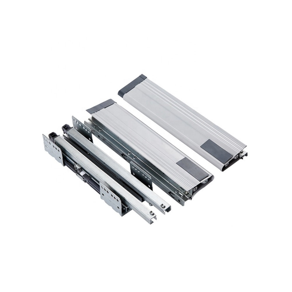 Customized Soft Closing Push Open Under mount Drawer Damper Slide Rail  Drawer Slide